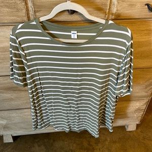 Soft. Green and white shirt